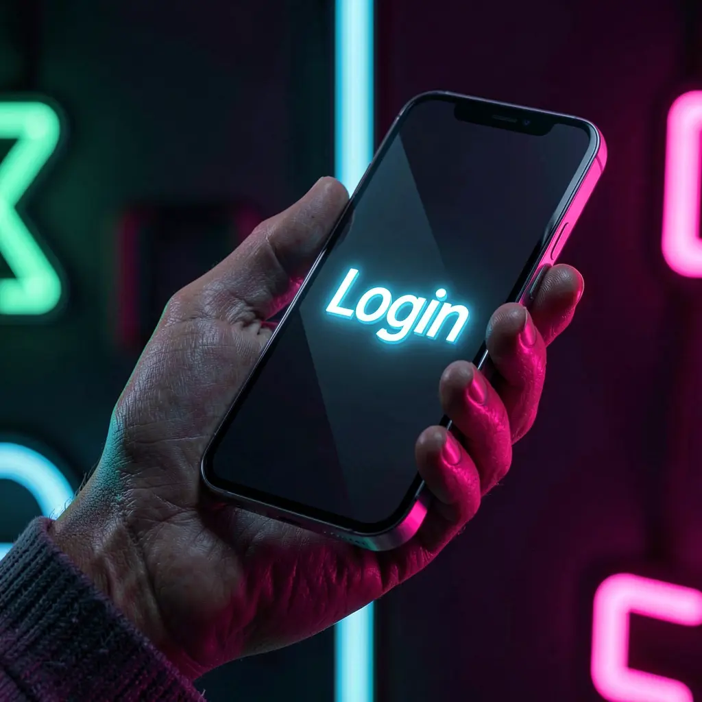 Bright login screen on a modern smartphone symbolizing secure and fast sign in to the 9S999 casino platform in Bangladesh
